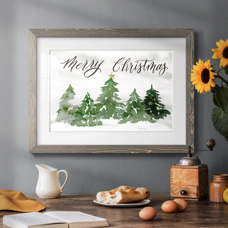 «Merry Christmas», reproduction d'art encadrée, Gris, H 22 po x l 32 po x P 1,5 po