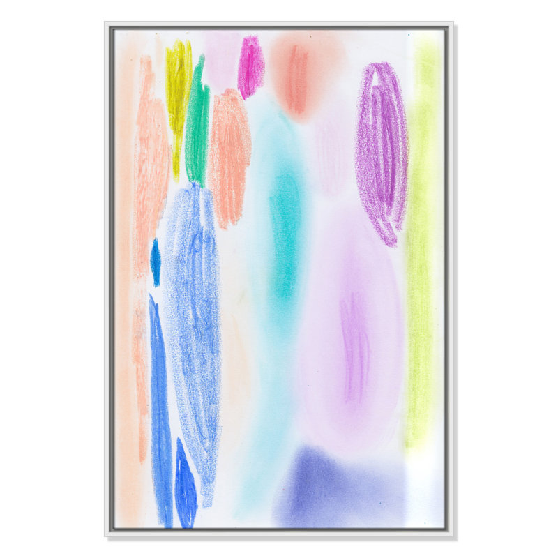 «Vivid Space II» par Bea Dina, Toile encadrée flottée blanche, Pas de tapis, H 37,5 po x l 25,5 po x P 2 po