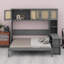 Lit escamotable mural Murphy avec bureau et armoires pour bureau personnel-954486672