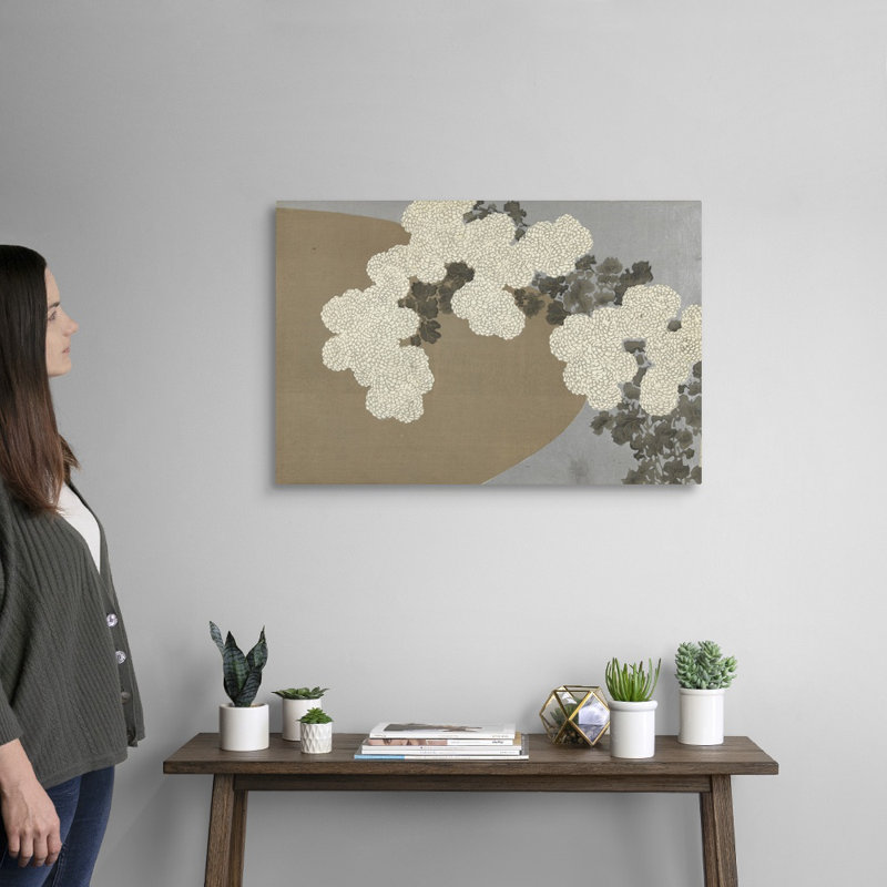 "Chrysanthèmes" par Kamisaka sekka, reproduction d’art sur toile, Toile tendue, H 20 po x l 30 po x P 1,25 po