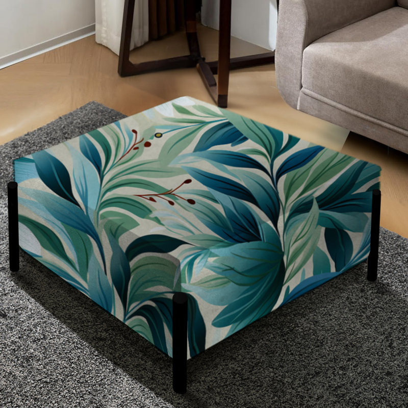 Oceanic Foliage Botanical Pattern - Tropical Large Square Ottoman