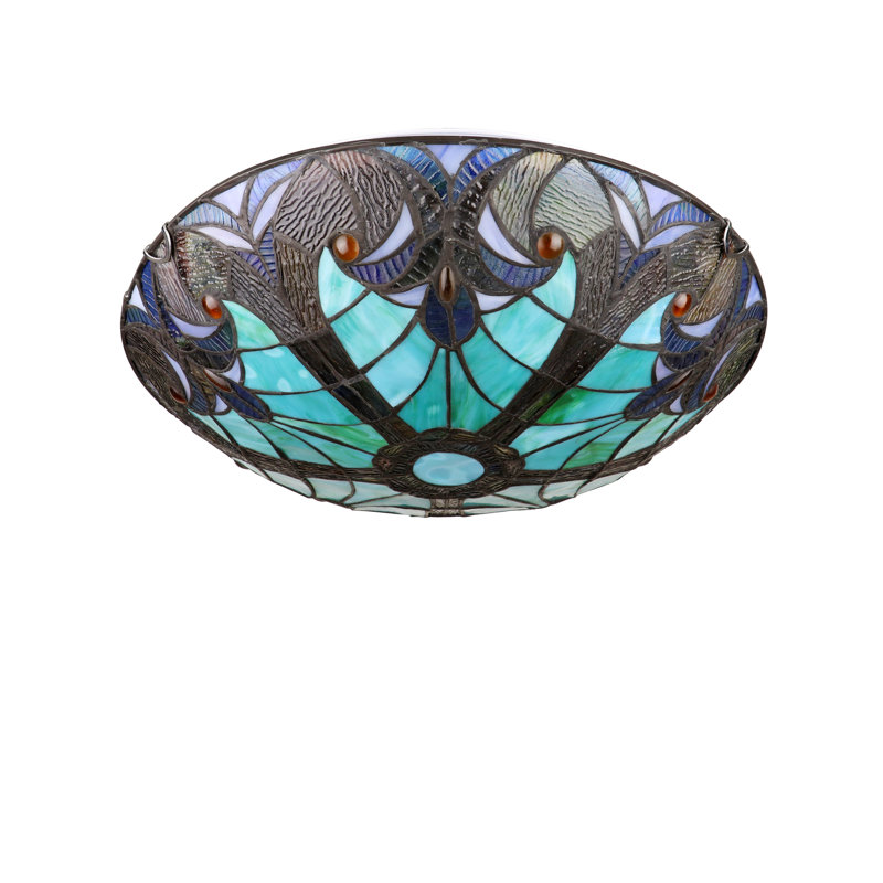 Glass Flush Mount, Blue