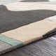 Gaye Geometric Handmade Tufted Wool Gray/Khaki/Teal Area Rug