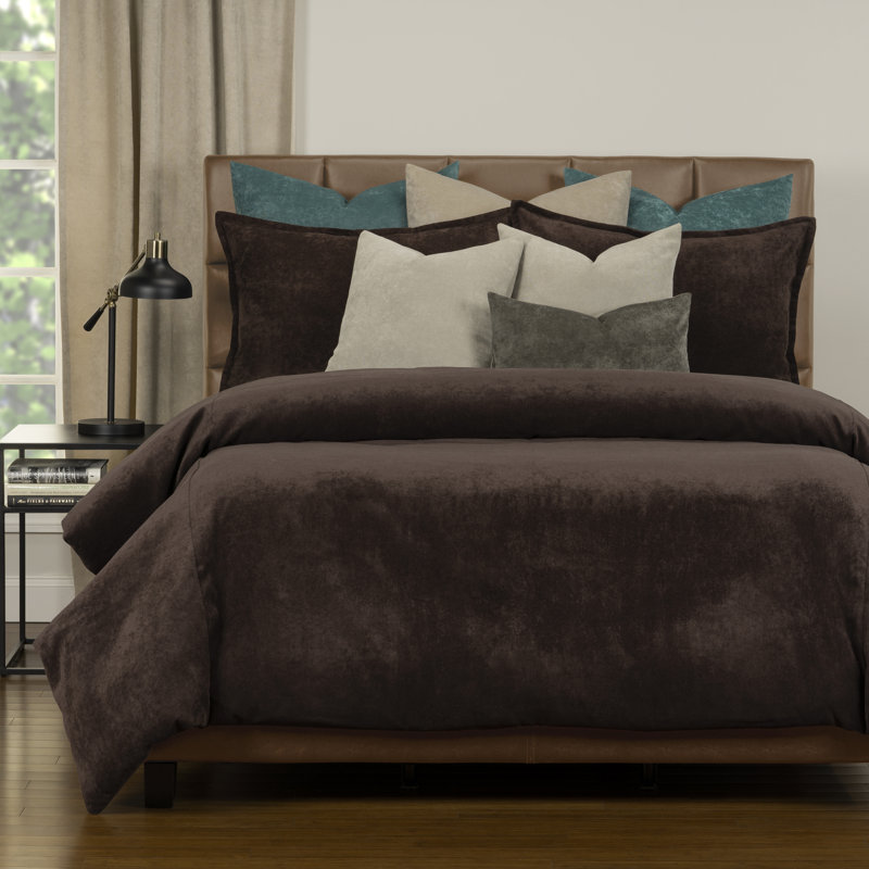 Ensemble de velours mat avec housse de couette et ensemble d'inserts par Siscovers, Fève de café