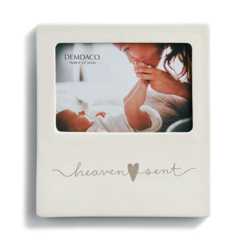 White Ceramic Matte Picture Frame with Mat