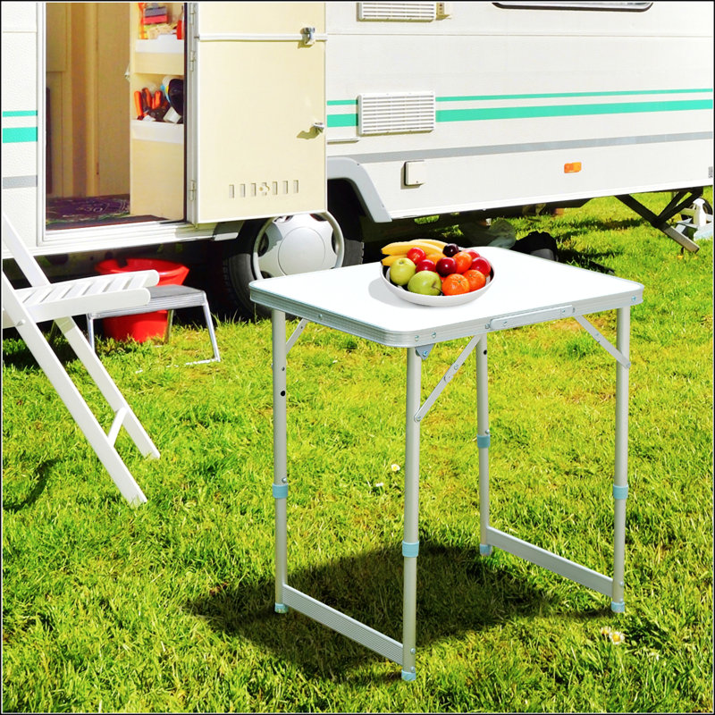 Table de camping pliante Outsunny avec hauteur réglable, conception légère et portable pour une utilisation intérieure et extérieure