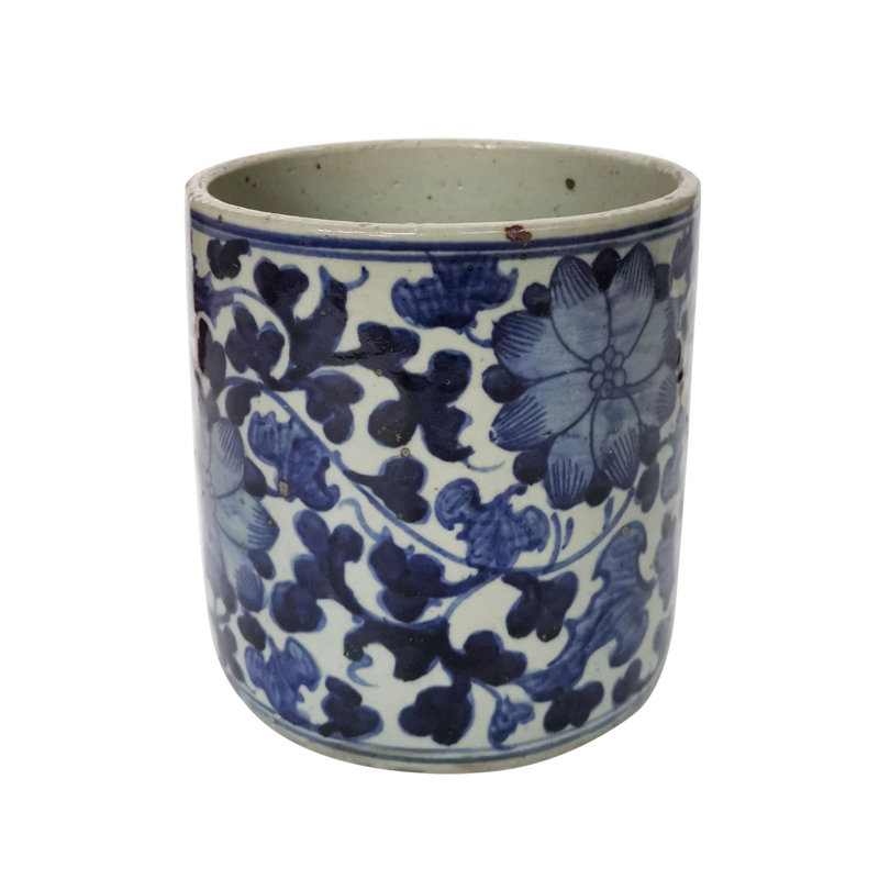 Dynasty Handmade Ceramic Planter, 7" H x 7" W x 7" D