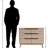 Xenon 6-drawer dresser with two-tone oak and gray wood, 31.3'' H X 39.23'' W X 15.59'' D