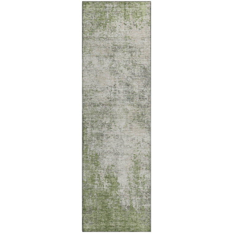 Premium Machine Washable Prisco Green Rug
