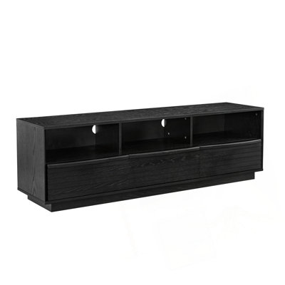 Mid-Century Modern TV Stand with 3 Drawers & Outlet Holes