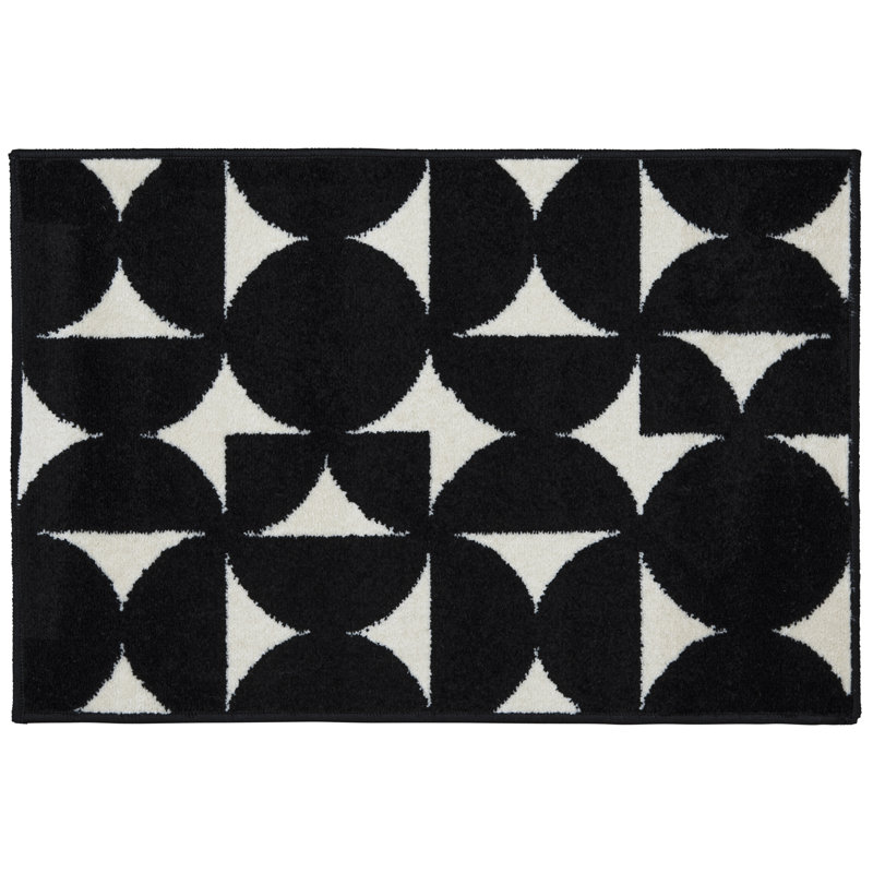 Tapis noir / blanc Bairo, Rectangle 2 pi x 3 pi