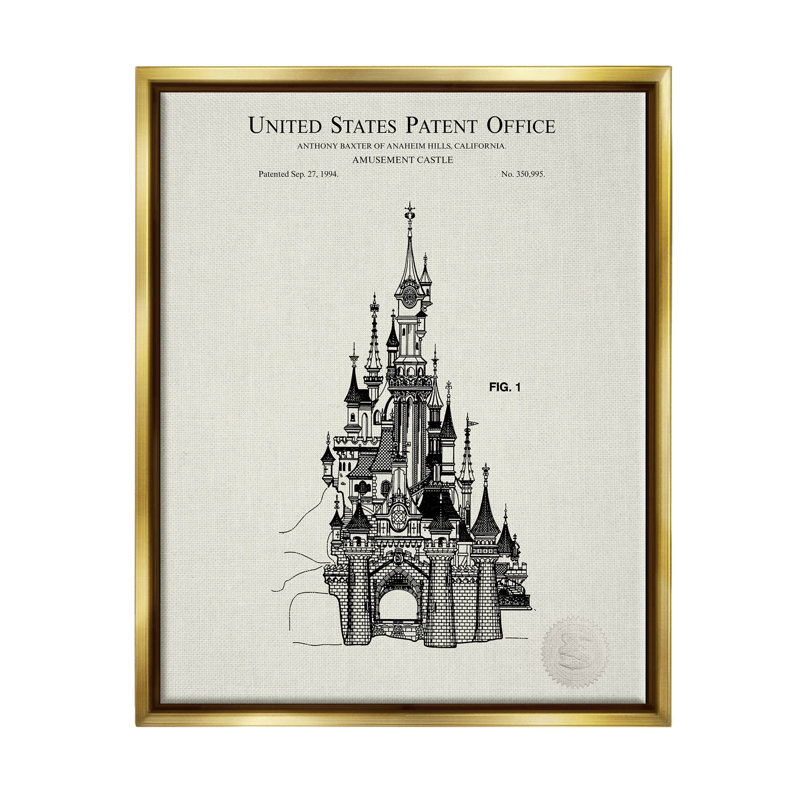 Schéma complexe du château, estampe numérique encadrée par Karl Hronek, H 21 po x l 17 po x P 1,7 po