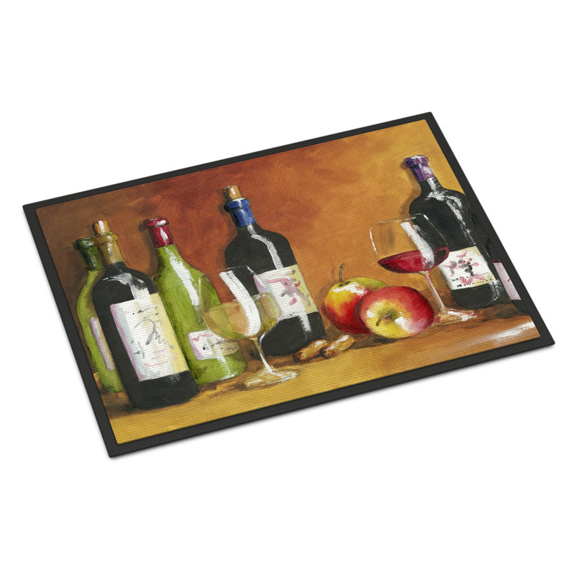 Paillasson d’extérieur antidérapant heacock Wine, Rectangle 1 pi 6 po x 2 pi 3 po