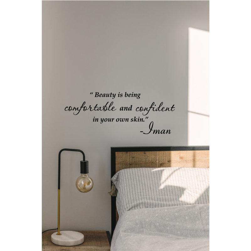 Beauty is Being Comfortable Vinyl Wall Decal Inspirational Quote Sticker for Home, Bedroom or Office Motivational Removable Wall Art Easy to Apply & Durable Vinyl Decor Uplifting & Stylish Wall Art
