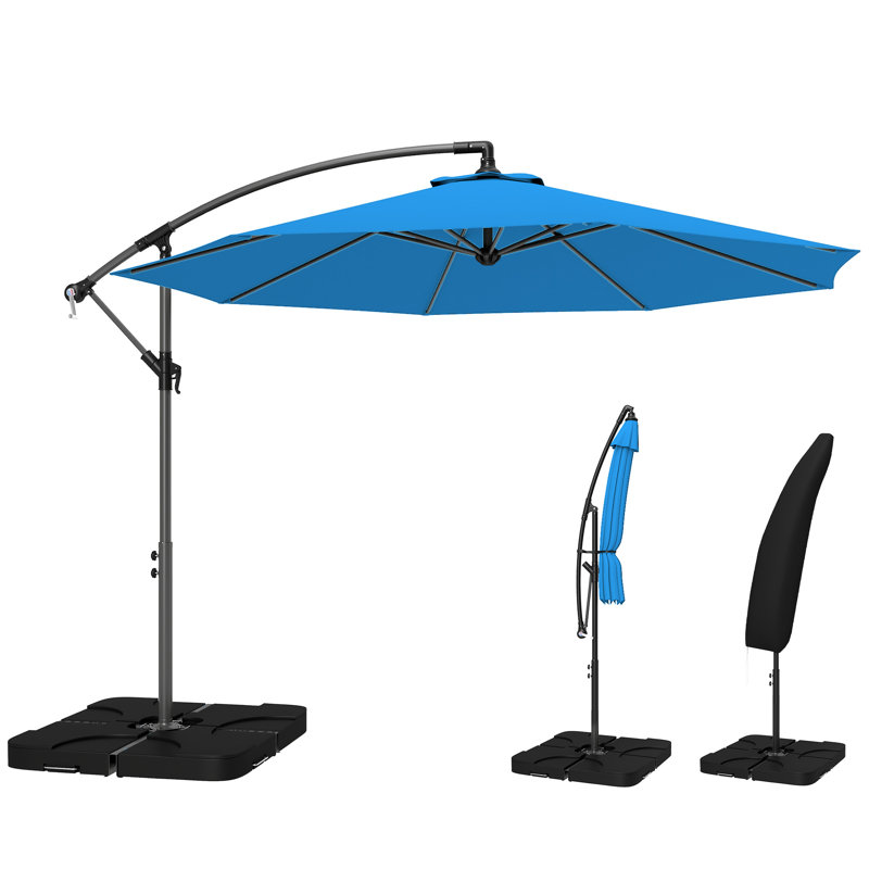 295cm Cantilever Parasol, Blue