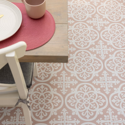 Gothic Blush 30.48 x 30.48cm Self-adhesive Vinyl Floor Tiles Pack 10 (0.93sqm)