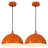 2- light 11.8inches Modern Orange Dome Single Pendant Light For Kitchen,Restaurant Room Aisle-214436363