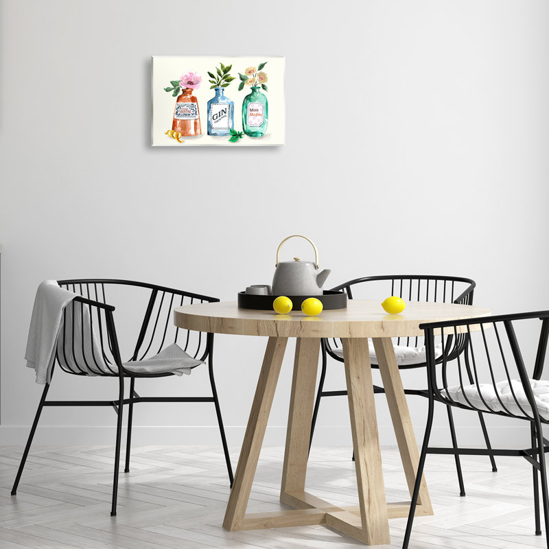  Art floral sur plaque de bouteilles d'alcool par Kate Eldridge, H 10 po x l 15 po
