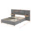Grand lit plateforme tapissier avec ports de charge USB-649366225