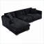 Canapés modulaires | Canapé moderne en L à 4 places en forme de L à 4 places, méridienne surdimensionnée pour bureau | Chenille | Noir