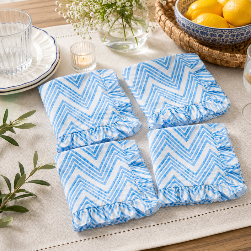 Handcrafted Chevron 100% Cotton Cloth Napkins 