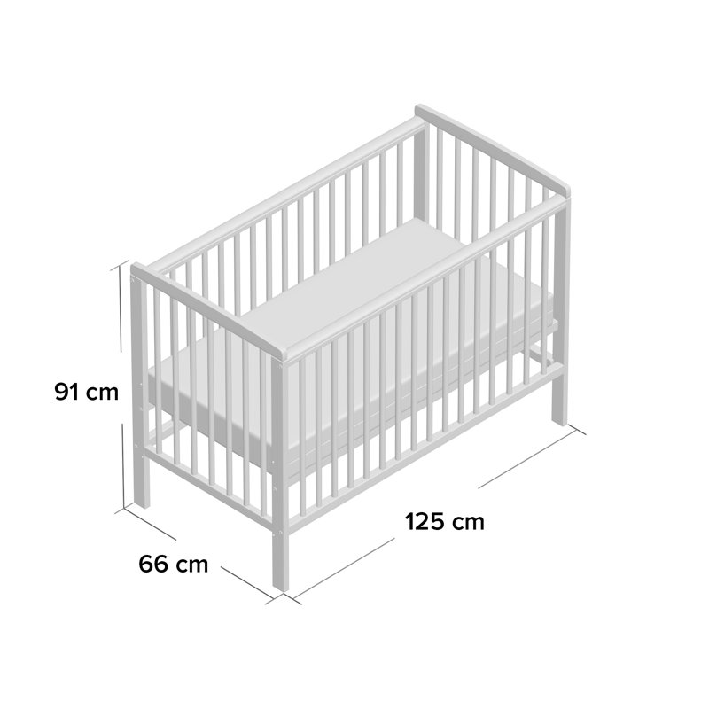 Sydney Cot Bed, White