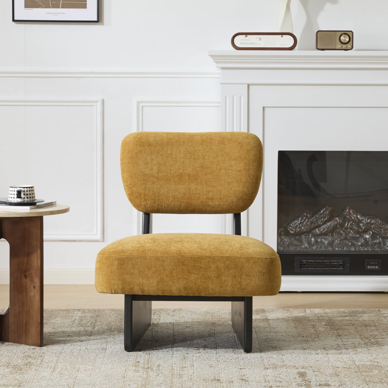 Chaises d'appoint rembourrées en tissu Vierra, Noyer, Gris clair