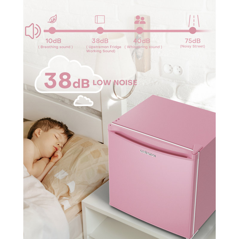 1.7 Cu.Ft Single Door Mini Fridge, ENERGY STAR,Single Door Compact Refrigerator for Dorm, Office, Bedroom,, Pink