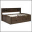 Lit de jour en bois avec 2 armoires de chevet, tablettes supérieures et 4 tiroirs pour un rangement polyvalent et un design élégant-772367849