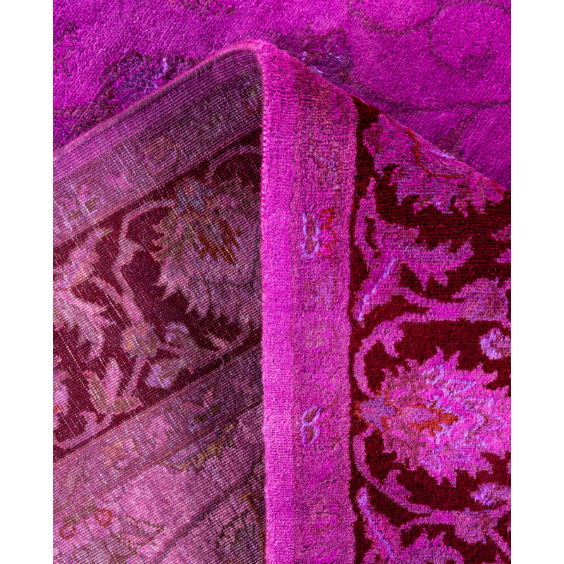 Overdyed Hand-Knotted Wool Modern-Contemporary Purple Area Rug 4' 9" x 7' 2"