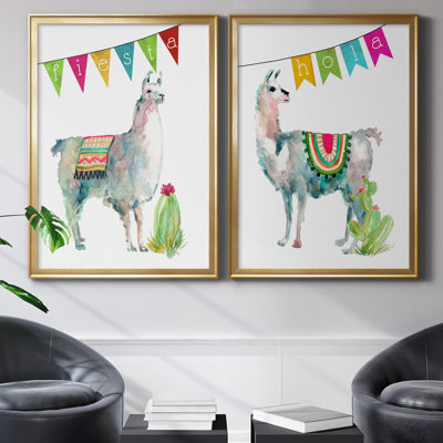 Fiesta Llama I - 2 pièces, reproduction d'art