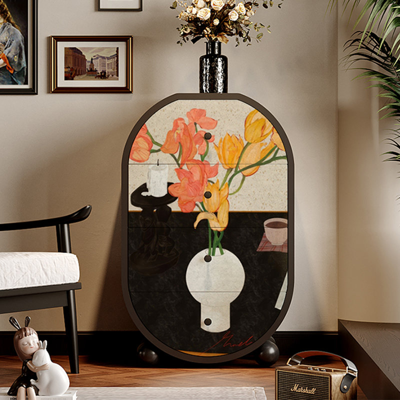 Armoire de rangement moderne à motif ovale moderne