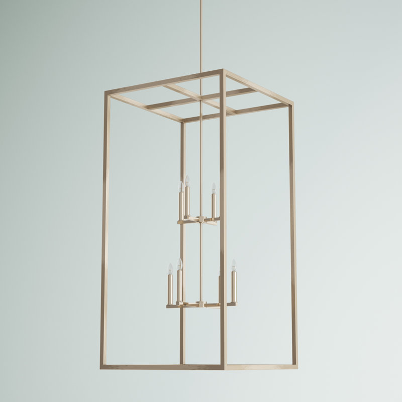 Moffet Street Extra Large Eight Light Hall / Foyer from Generation Lighting , 46" H x 23.5' W x 23.5" D, No, Satin Brass