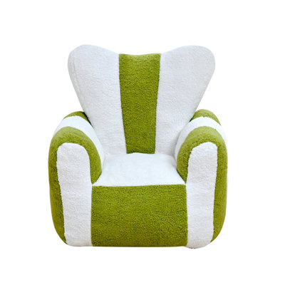 Bean Bag Chair, Comfy Teddy Beanbag Chair for Kids, lovely Lazy Sofa with with a Color-Block, Heart-Shaped Backrest, Large Reading Chair for Living Room, Bedroom, Apartment (White & Green)