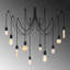 Lustre moderne noir à hauteur réglable 61,4 x 61,4 x 40,2 pouces | Corps en métal, 8 x douilles E27 (40 W maximum) | Design industriel élégant, parfait pour la salle à manger et les espaces de vie | Certifié IP20-1306417407-1211458109