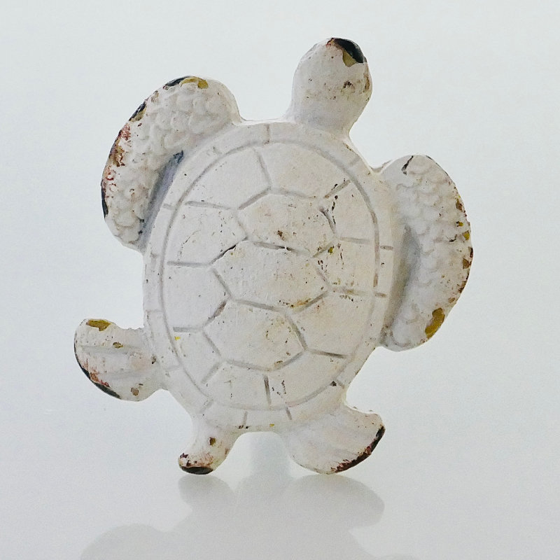 Poignée de tortue rétro - vert-de-gris blanchi, Blanc délavé