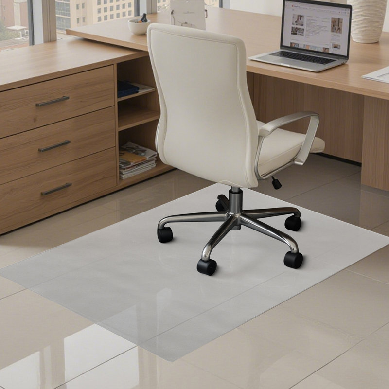 Tapis de chaise de bureau transparent pour plancher dur, L 48 po x P 36 po