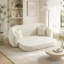Canapé inclinable incurvé convertible, canapé-lit 2 en 1 escamotable, avec base escamotable et siège profond, comprend deux coussins, fauteuil inclinable en chenille deux places-997041036