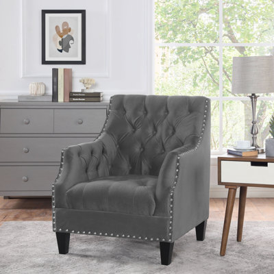 Indrani Norway Tufted Accent Chair With Nailhead Trim
