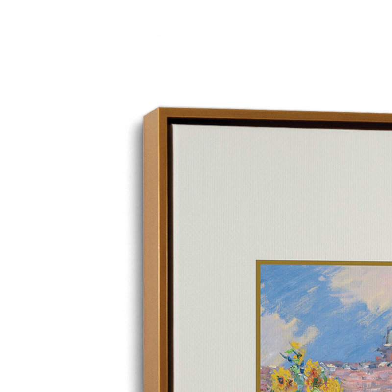 Le jardin de l'artiste par Monet, Cadre flottant or poli, H 18,75 po x l 12,75 po