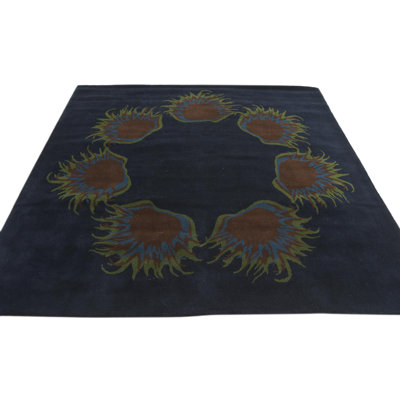 7 Ft Rectangle Pineland Navy Blue Rug