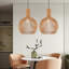 Luminaire suspendu en forme de globe à 1 lumière avec accents en bois Malpress-86812685