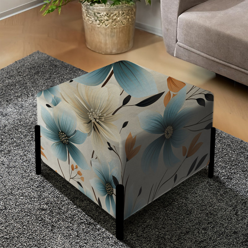 Motif de fleurs minimaliste - repose-pieds carré floral