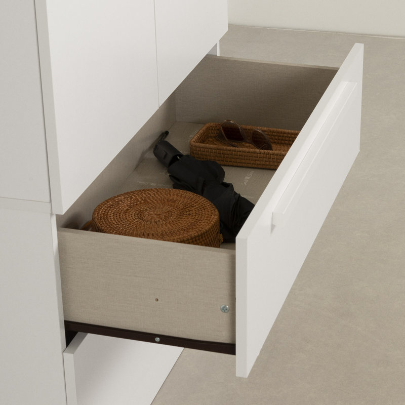 Armoire 2 portes avec tiroirs Haven, Blanc pur