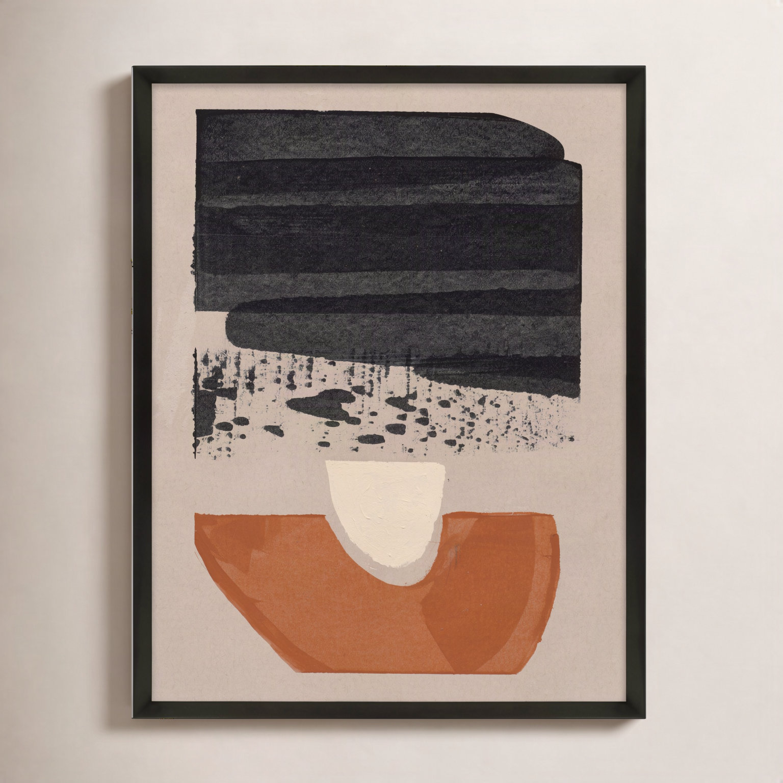 Madeline "Orange is New Black 3" Painting, 30" H x 24" W x 1.25" D, Black Framed