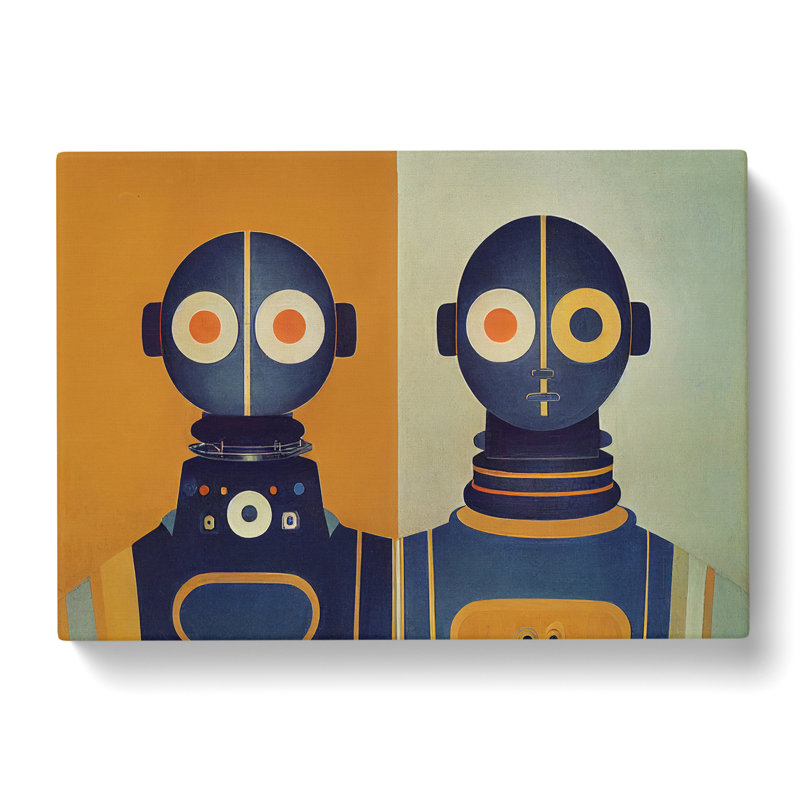 Symmetrical Robots Abstract - Wrapped Canvas, 35cm H x 50cm W x 3cm D