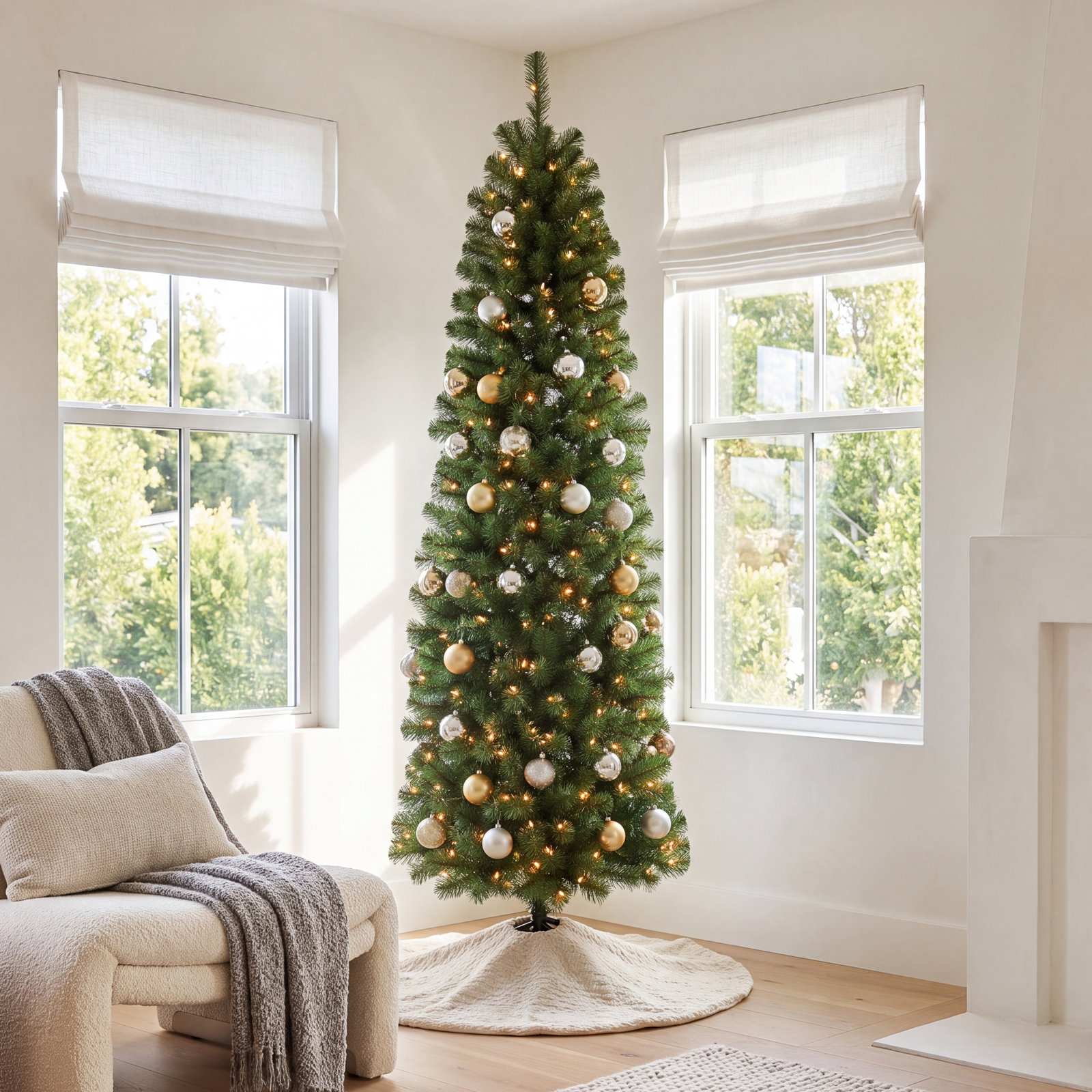 90' Lighted Artificial Fir Christmas Tree