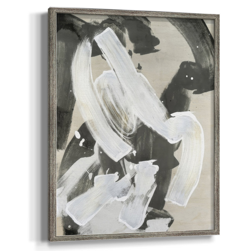 Ink Wash Gesture I Framed Print - Solid Wood, 11" H x 9" W