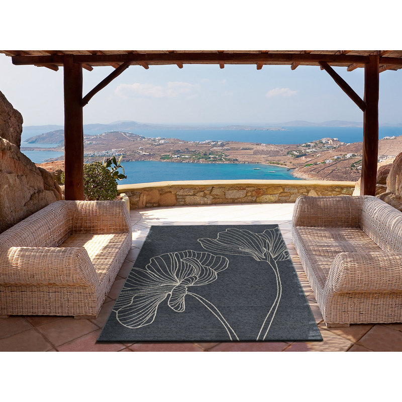 Maris Floral Flatweave Indoor / Outdoor Area Rug, Rectangle 130 x 190cm