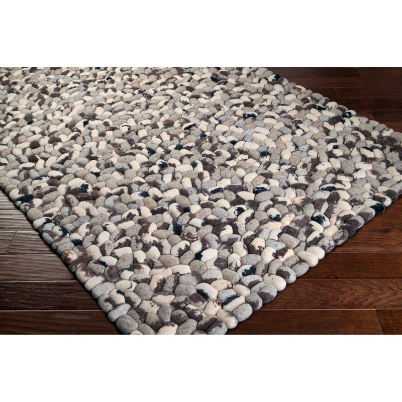 Summit Wool Geometric Area Rug in Gray, Rectangle 5' x 8'